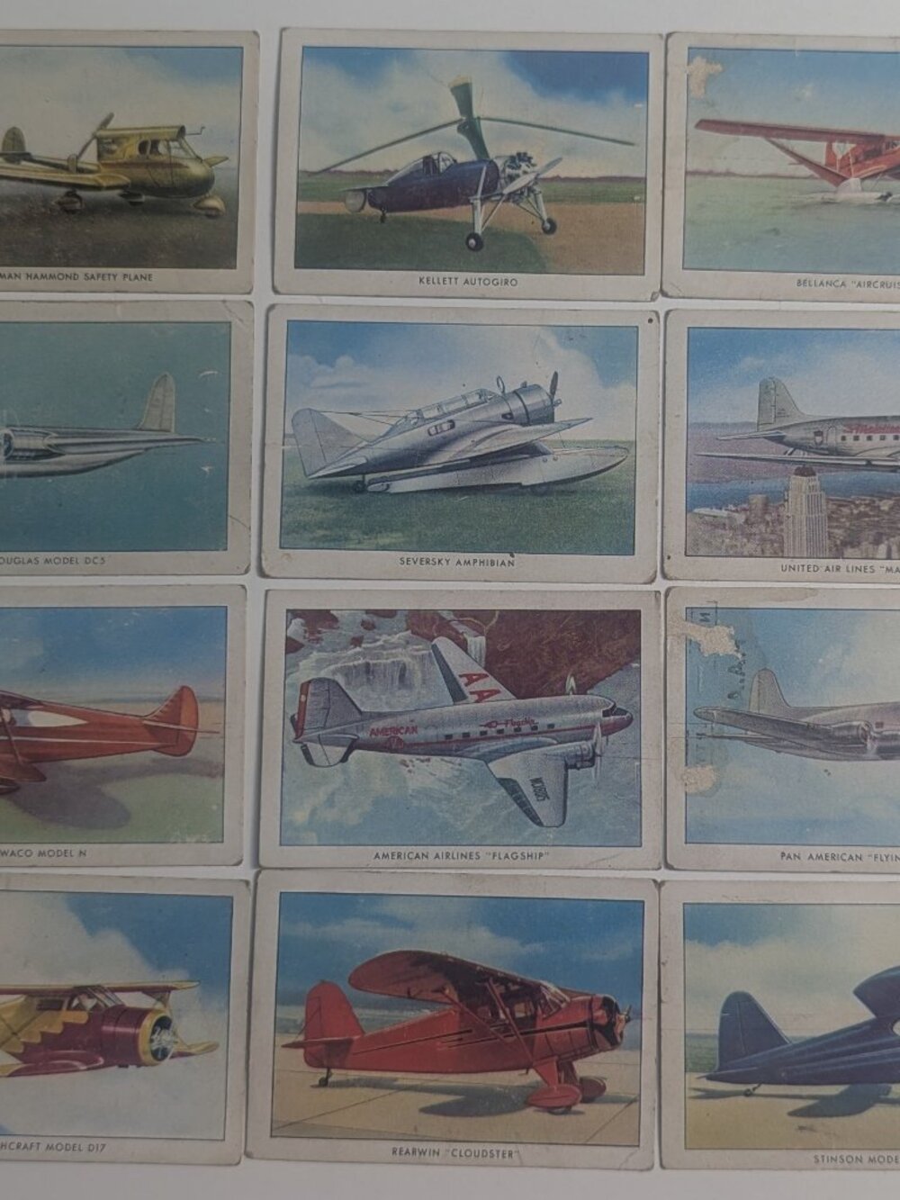 Lot of 12 Wings Cigarettes cards from the 1940's
